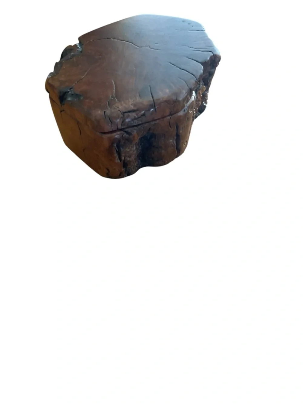 Handmade natural burl wood keepsake box